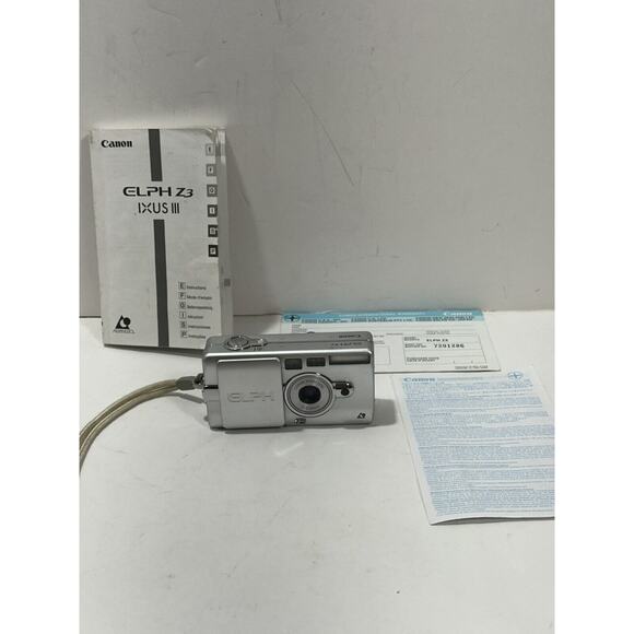 Canon ELPH Z3 Compact Digital APS Point Shoot Camera Zoom Silver Manual